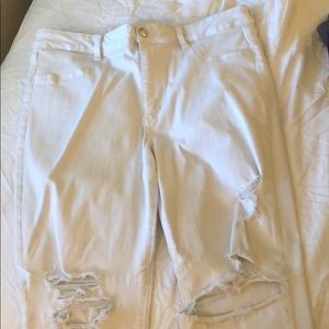 Destroyed white denim